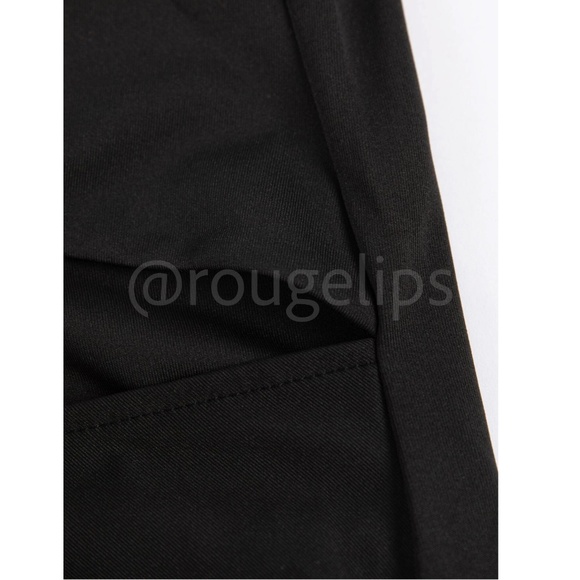 Black Maxi Long Sheath Dress One Shoulder Twisted Back Ruched Back - Picture 11 of 13